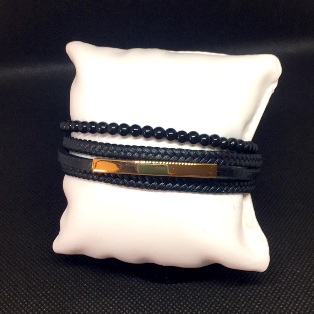 Fashion Men’s Leather Bracelet 22 inch